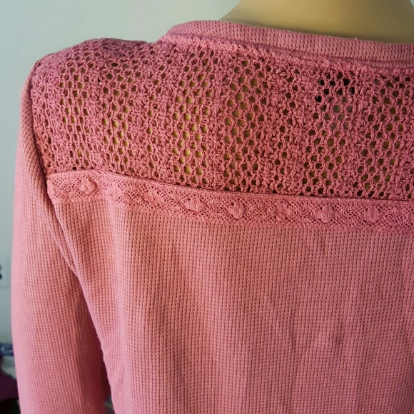 Nwt Lucky brand lace strip thermal pink size L - Picture 3 of 5